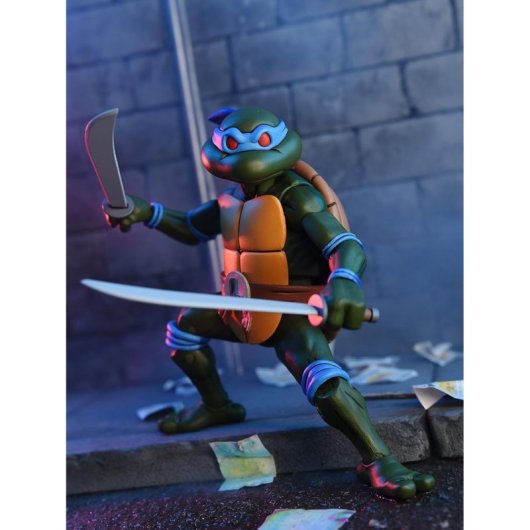 Figura Ultimate Leonardo Leads Tmnt Las Tortugas Ninja Articulada 18 Cms