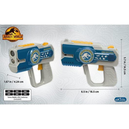 Set Pistolas Laser Jurassic World Dominion Laser Tag Blaster Con Luz, Sonido Y Vibración