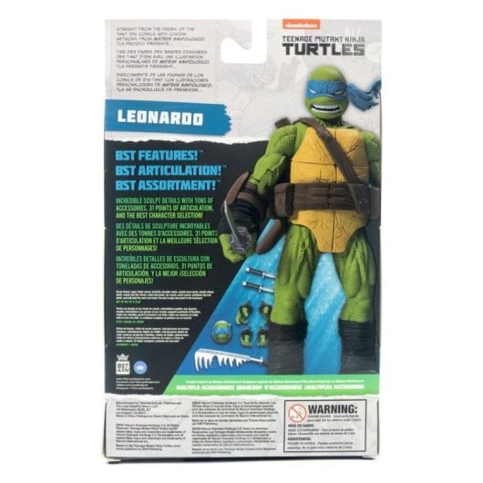 Figura Leonardo Las Tortugas Ninja Articulada 13 Cms