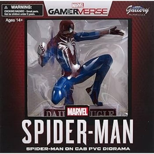 Figura Spider-man Sobre Taxi Marvel Estatua Diorama 23 Cms