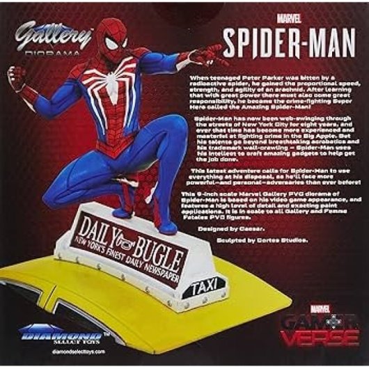 Figura Spider-man Sobre Taxi Marvel Estatua Diorama 23 Cms