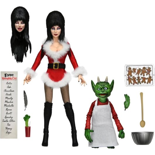 Figura Elvira Scary Xmas Deluxe Elvira Articulada 20 Cms