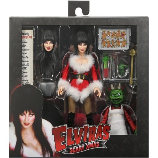 Figura Elvira Scary Xmas Deluxe Elvira Articulada 20 Cms