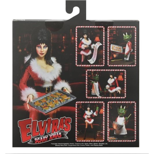 Figura Elvira Scary Xmas Deluxe Elvira Articulada 20 Cms