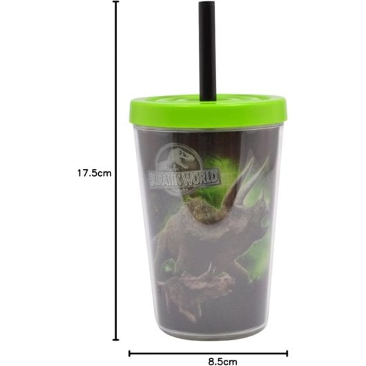 Vaso Con Pajita Jurassic World Triceratops 300 Mls