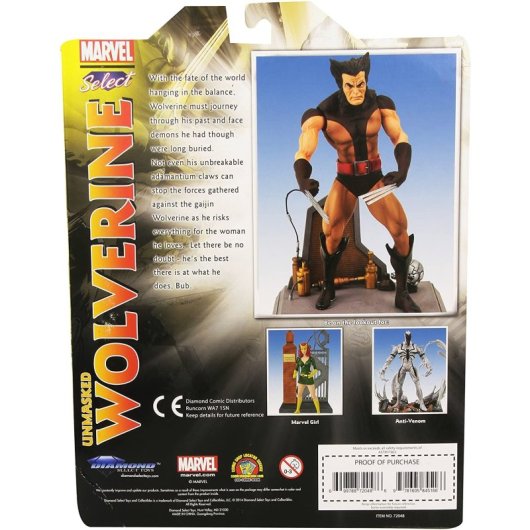 Actiefiguur Diamond Select Marvel Select Wolverine Unmasked 18 cm Diorama