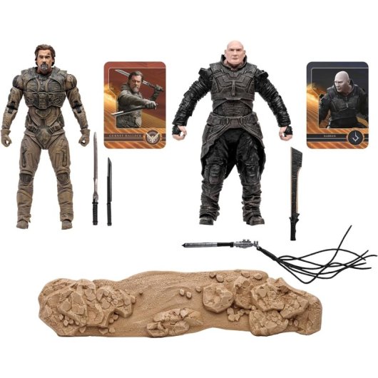 Pack Figuras Gurney Halleck Y Rabban Dune Parte 2 Articuladas 18 Cms