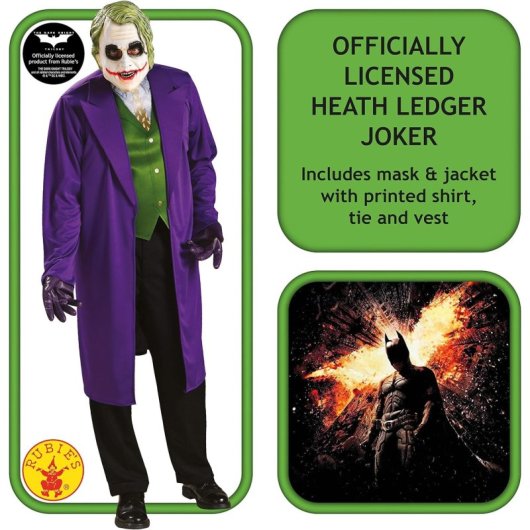 Déguisement Rubies Joker Le Chevalier Noir Masque Adulte Polyester Synthétique