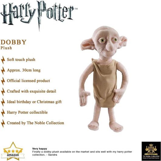 Pluche Dobby Harry Potter 35 cm Officieel Wizarding World