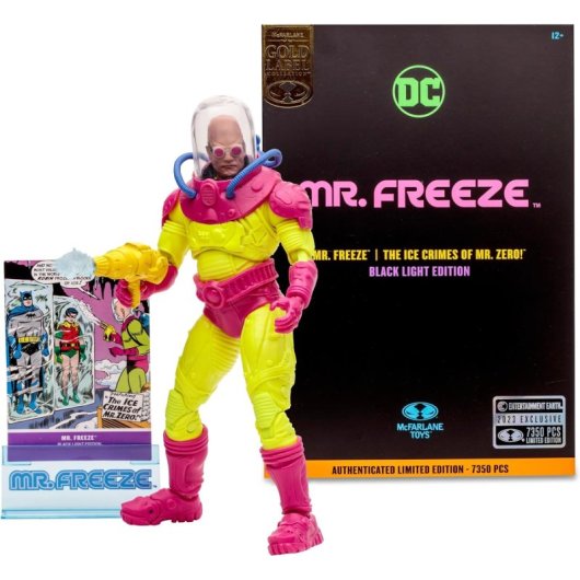 Figura Mr. Freeze The Ice Crimes Of Mr. Zero! Black Light Edition Dc Edición Limitada Articulada 18 Cms