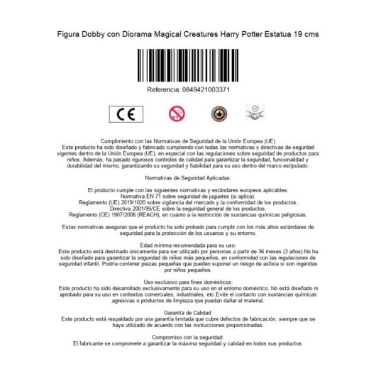 Figura Dobby Con Diorama Magical Creatures Harry Potter Estatua 19 Cms