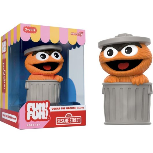 Figura Óscar The Grouch Orange Fun Fun Barrio Sésamo 13 Cms