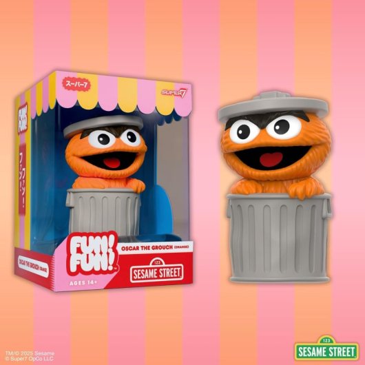 Figura Óscar The Grouch Orange Fun Fun Barrio Sésamo 13 Cms