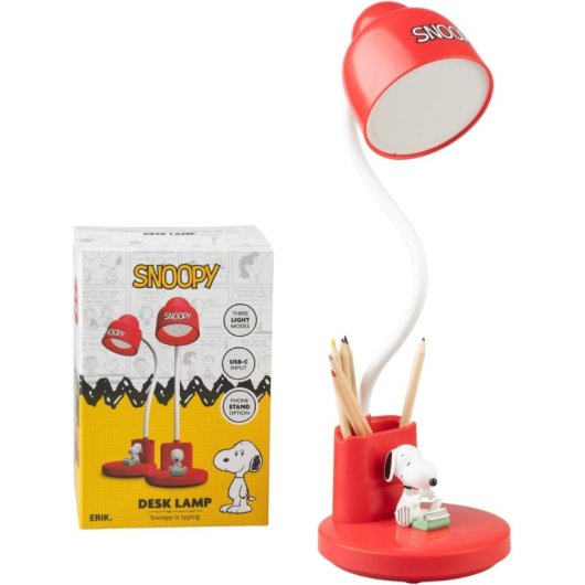 Lámpara De Escritorio Snoopy Peanuts 18 Cms