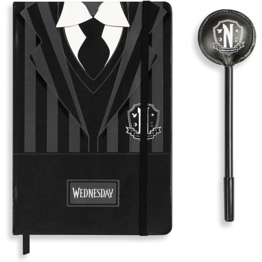 Pack Cuaderno Y Bolígrafo Uniforme Wednesday Addams