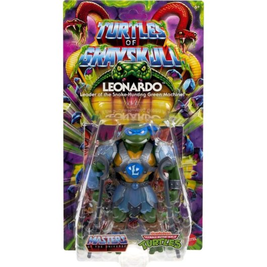 Figura Leonardo Turtles Of Grayskull Tmnt X Motu Articulada 15 Cms
