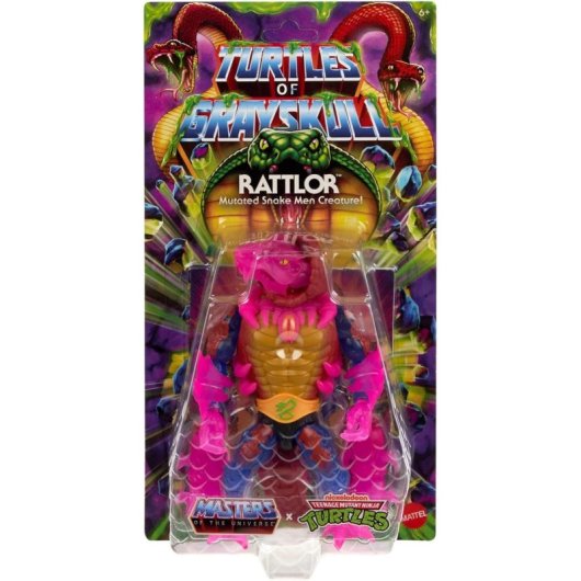 Figura Rattlor Motu X Tmnt Turtles Of Grayskull Masters Of The Universe Teenage Mutant Ninja Turtles Articulada 14 Cms