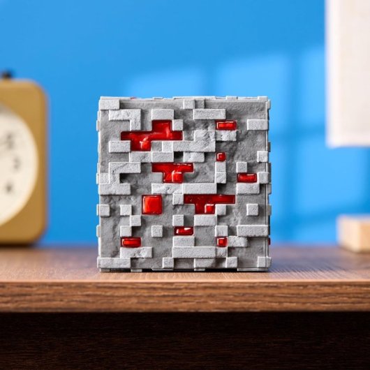 Réplica Redstone Ore Con Luz Minecraft 10 Cms