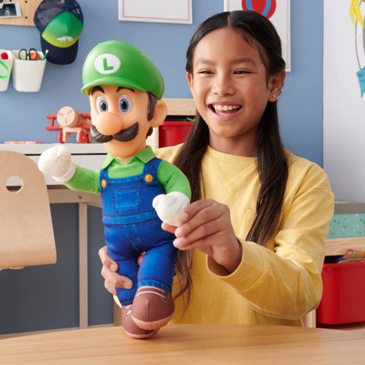 Peluche Luigi Super Mario Bros La Película Articulado 35 Cms