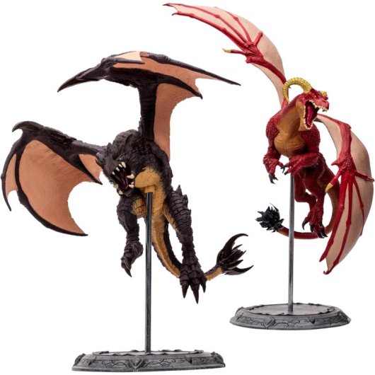 Set Figuras Dragons Multipack Red Highland Drake & Black Proto Drake World Of Warcraft 24 Cms