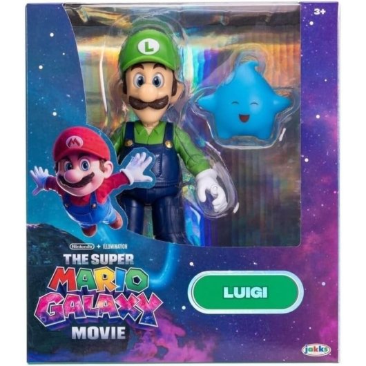 Figura Luigi The Super Mario Galaxy Movie Nintendo Articulada 13 Cms