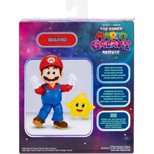 Figura Mario The Super Mario Galaxy Movie Nintendo Articulada 13 Cms