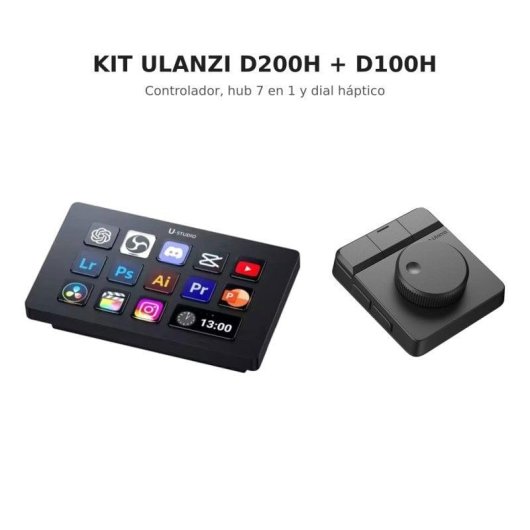 Kit Ulanzi D200H + D100H Controlador Productividad Teclas LCD y Dial Háptico