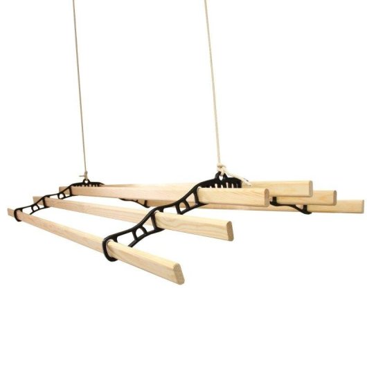 Stendino a soffitto con puleggia Monster 6 listelli 1,8 m nero
