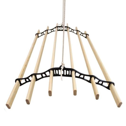 Plafond Wasrek Monster met Katrol Systeem 6 Latten 1,4 m Zwart