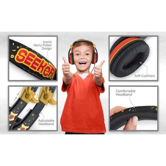 Casque eKids Harry Potter avec limiteur de volume 85 dB, câble jack 3,5 mm, design Quidditch