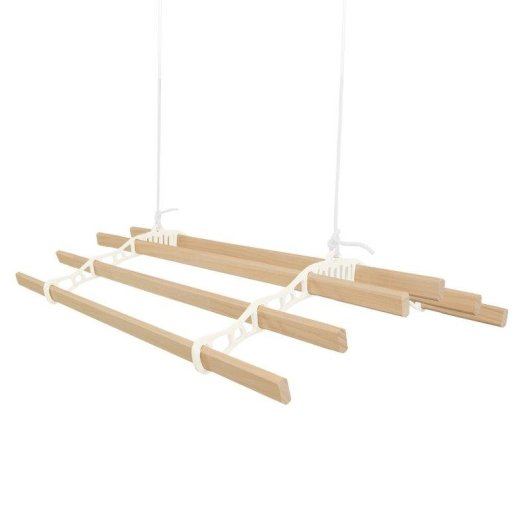 Stendino da soffitto con puleggia Monster 6 listelli noce bianco 1,4 m