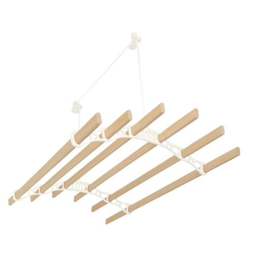 Stendino da soffitto con puleggia Monster 6 listelli noce bianco 1,4 m