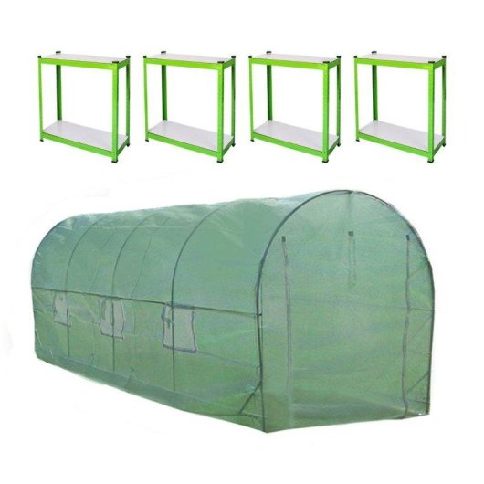 Serra tunnel Monster 6x3m con scaffalature zincate