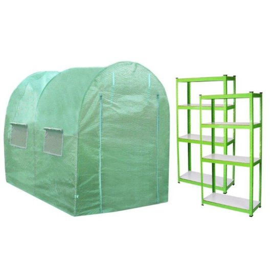 Monster polytunnel serre met gegalvaniseerde rekken 4x2m