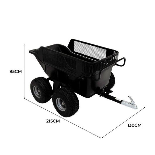 Rimorchio ribaltabile Monster 4 ruote capacità 680 kg con estensione