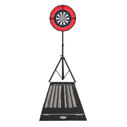 Monster Dartbord Set met Verstelbare LED-Rand en Stabiele Driepoot