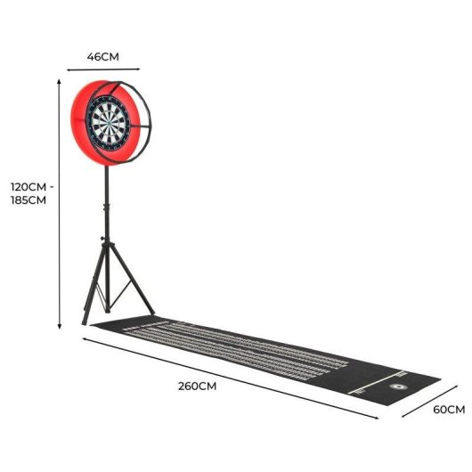 Monster Dartbord Set met Verstelbare LED-Rand en Stabiele Driepoot
