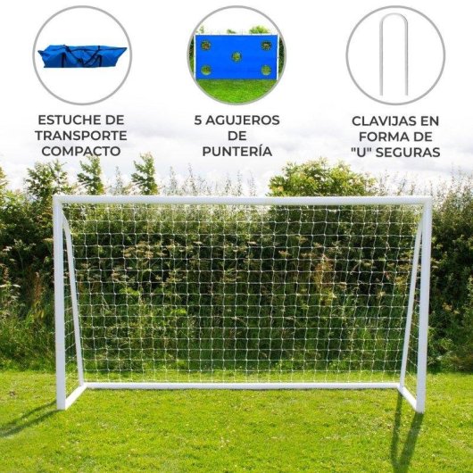 Voetbaldoel Monster 366x184cm met Draagtas en 5-Gaten Schietzeil