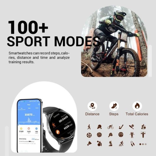 Blackview Sport Smartwatch Bluetooth AMOLED 1,43'' Schwarz Silikon/Nylon Armbänder