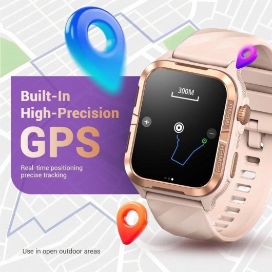 Blackview Relógio Inteligente GPS Bluetooth 1,83'' Rosa Resistente Água