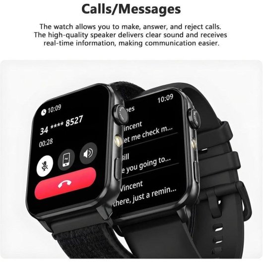 Blackview Watch Bluetooth 1,91'' Preto Podómetro Monitor SpO2 Atividade