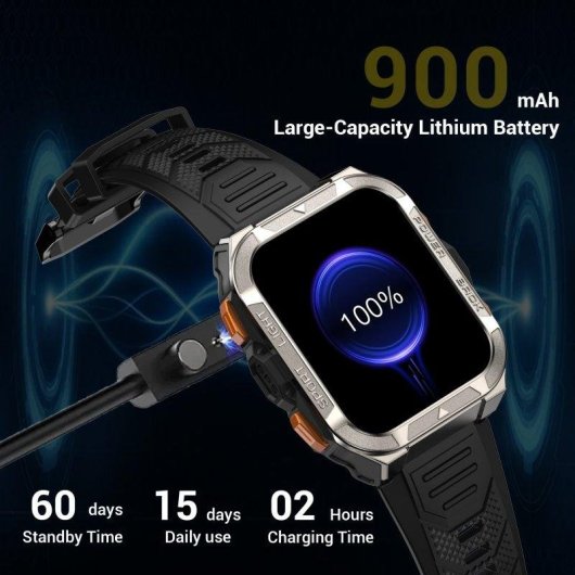 Blackview Smartwatch táctico Bluetooth GPS 1,91" Negro