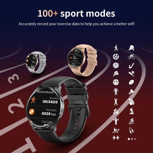 Blackview AMOLED Reloj Intelligent Bluetooth 1,43'' Noir Taille Unique