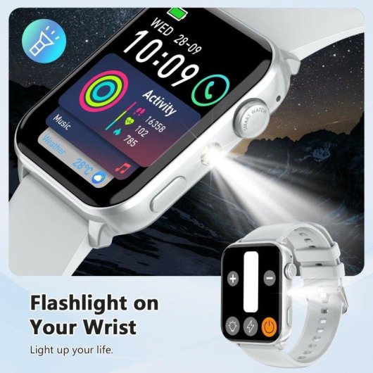 Blackview Watch Bluetooth 1,91'' Prateado Podómetro Monitor Saúde