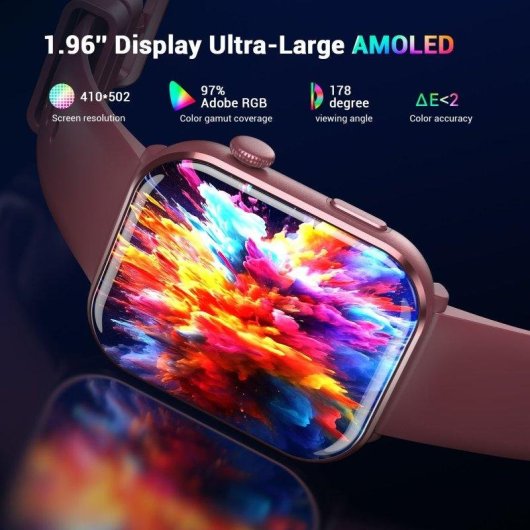 Blackview Smart Watch Bluetooth 1,96'' AMOLED Viola Resistente all'acqua