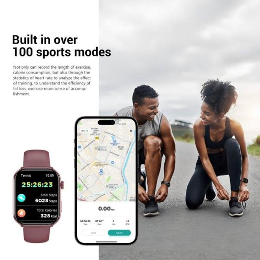 Blackview Smart Watch Bluetooth 1,96'' AMOLED Viola Resistente all'acqua