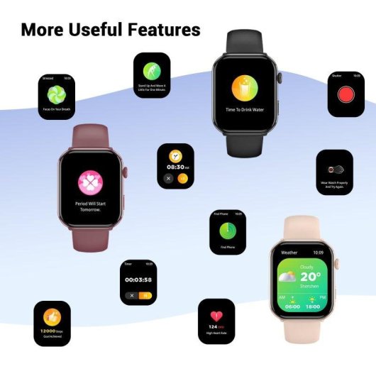 Blackview Smart Watch Bluetooth 1,96'' AMOLED Viola Resistente all'acqua