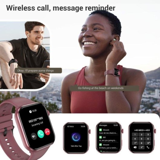 Blackview Smart Watch Bluetooth 1,96'' AMOLED Viola Resistente all'acqua