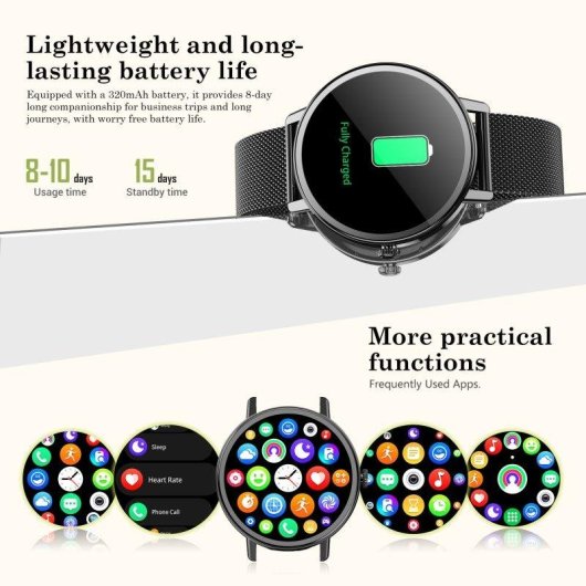 Blackview X30 Bluetooth 1,26'' Nero Smartwatch Donna