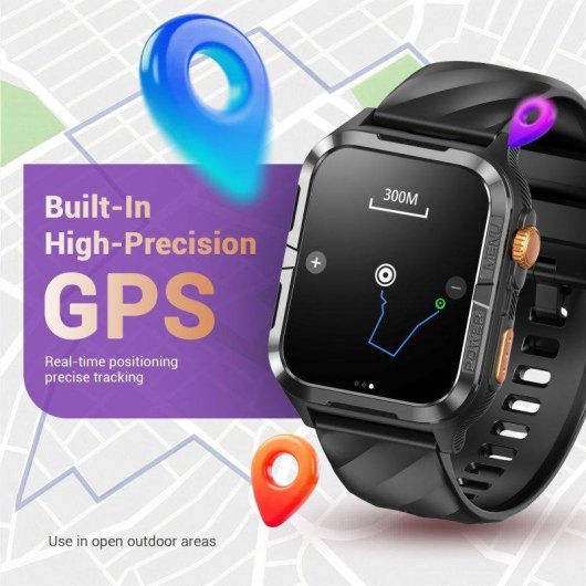 Blackview W10 Bluetooth GPS 1,83'' Preto Relógio Desportivo Quadrado